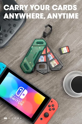 Vista 24 de Mumba 12 Game Card Case Holder for Nintendo Switch Game Cards, Portable and Exquisite Protective Hard Shell with 4 Layer Rotatable Holder for
