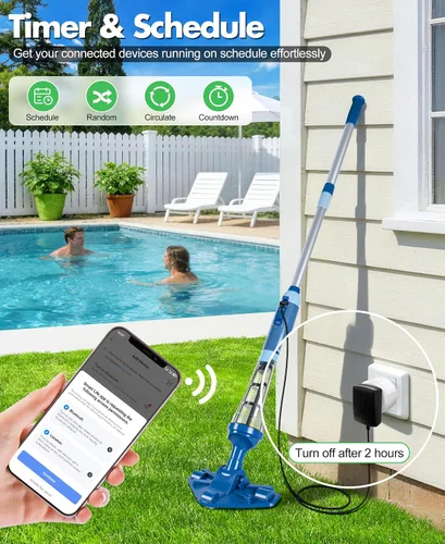 Vista 3 de Mini enchufes inteligentes que funcionan con Alexa y Google Home, enchufe WiFi para control remoto de aplicación y control de voz, temporizador