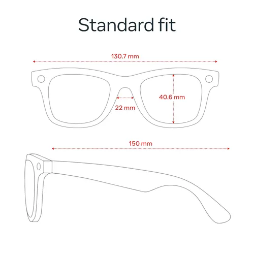 Vista 6 de Ray-Ban Meta (Gen 2) Wayfarer Grande, negro mate, lentes Transitions® Grey Negro mate/gris de transición