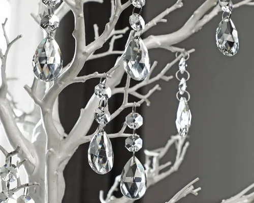 Vista 8 de H & D Bola de vidrio Prismas – Lámpara de techo con brazos, piezas de repuesto Teardrop Chandelier Crystal Glass Pendants Beads 20 Pcs Set for