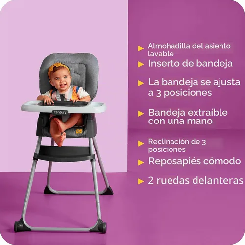 Vista 6 de Century Dine On - Silla alta 4 en 1 Crece con el niño, con 4 modos, modelo Metro