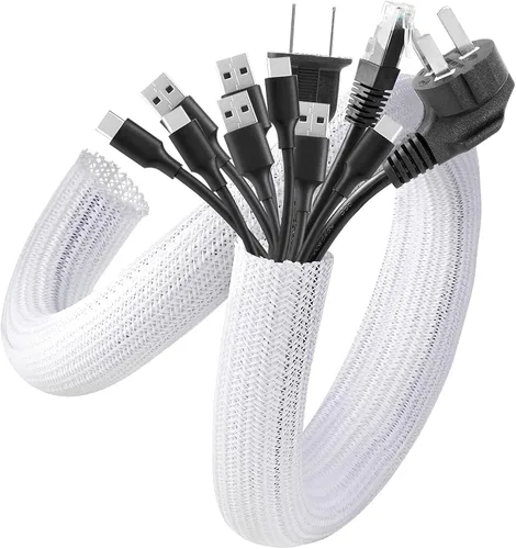 Vista 26 de AGPTEK Cable Sleeve, 10ft - 1 inch Cable Management Cord Hider, Black Negro