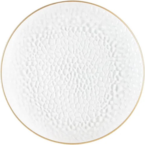 Vista 11 de PARTY BARGAINS Placas de carga de 13 pulgadas, paquete de 4, borde dorado transparente, cargadores desechables resistentes para comedor elegante Un