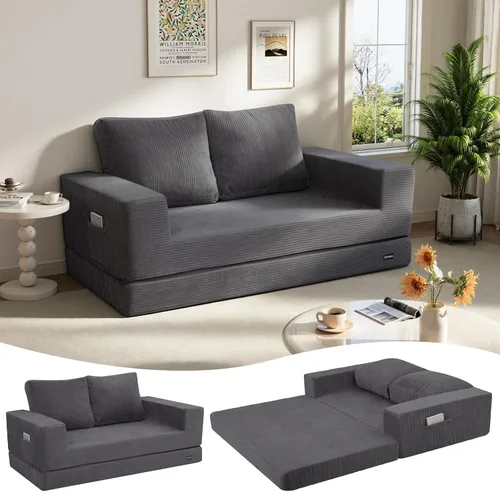 Vista 10 de COMAX Sofá cama futón, sofá cama convertible, sofás plegables sin hueso
