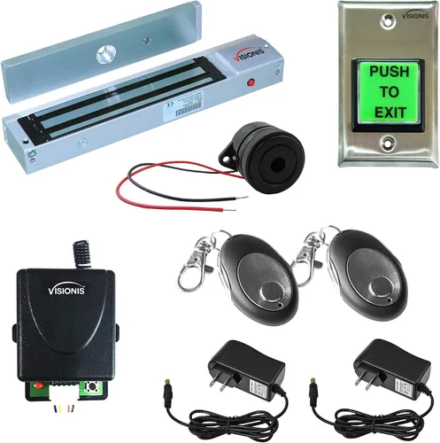 Vista 8 de Visionis Buzz-in Kit de control de acceso, cerradura magnética de 600 libras, puerta de entrada