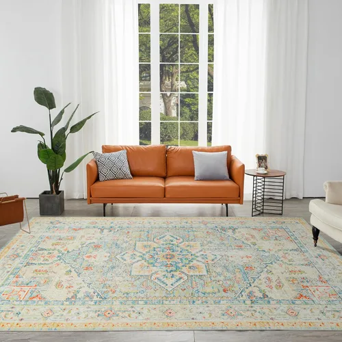 Vista 34 de Auemtyn Alfombra de área de 8 x 10 pies para sala de estar, alfombra lavable con parte trasera antideslizante, alfombra de pelo bajo para gris
