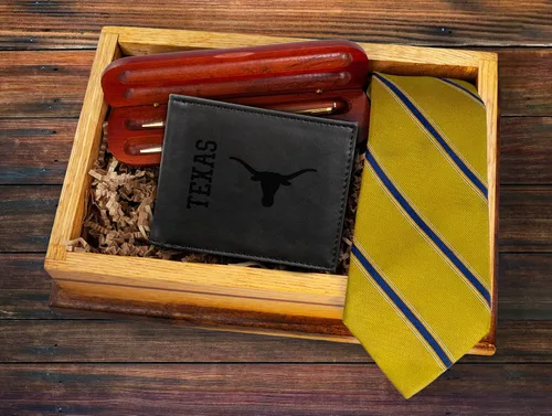 Vista 4 de Rico Industries Carteras grabadas con láser de Texas Longhorns de la NCAA, Negro, Classic