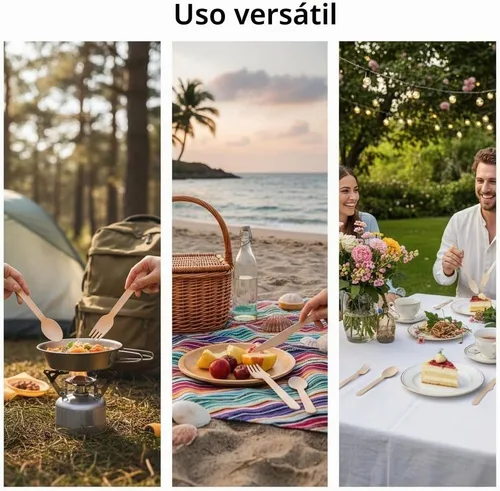 Vista 8 de Juego de 500 tenedores de madera desechables, alternativos a los tenedores de plástico y bambú, ecológicos, biodegradables y compostables, juego