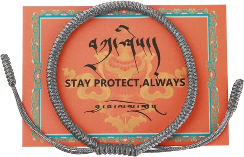 Vista 16 de Auténtica pulsera de nudo Dorje bendecida hecha a mano por monjes tibetanos con protección y talismán para mujeres y hombres