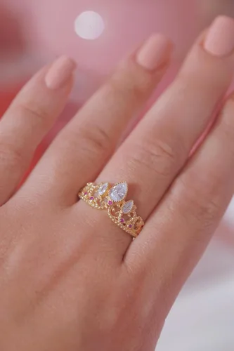 Vista 2 de Anillo enredado, anillo de princesa perdida, joyería de cosplay, anillo de princesa, anillo de corona de princesa, anillo de plata de ley 925