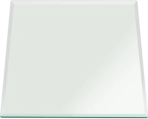Vista 36 de Tablero de vidrio templado transparente de 10 pulgadas cuadradas con borde biselado de 1/2 pulgada de espesor para mesas de comedor, de café