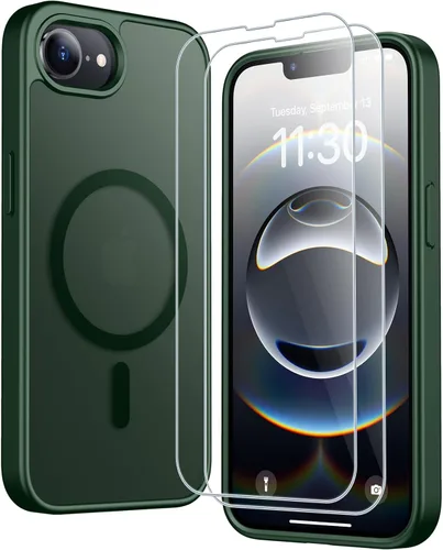 Vista 271 de SPIDERCASE Funda magnética translúcida diseñada para iPhone 11, con 2 protectores de pantalla de vidrio templado, antihuellas, para iPhone 11 de 6.1