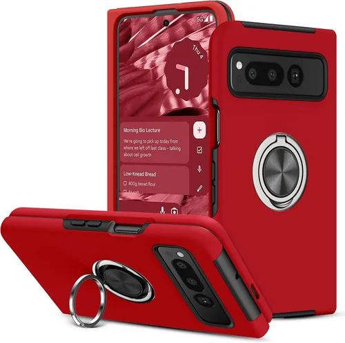 Vista 9 de BENTOBEN Funda plegable para Google Pixel (2023), [protección completa de bisagra] con soporte de anillo de 360°, a prueba de golpes, soporte Negro