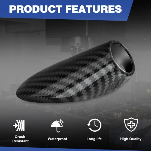 Vista 4 de Funda de Montaje de Antena AM FM Compatible con 2011 2012 2013 2014 2015 2016 2017 2018 Dodge RAM 1500 2500 3500 Accesorios Color Fibra de Carbono