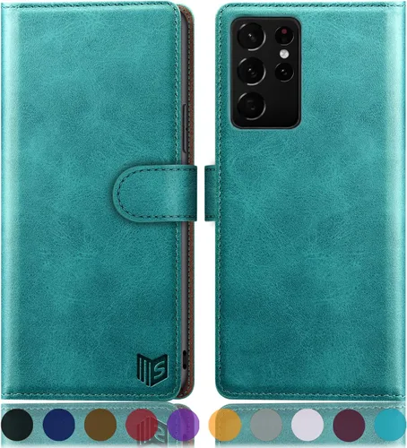 Vista 8 de SUANPOT Para Samsung S21 Ultra 6.8 "RFID Bloqueo Funda De Cuero Billetera, Folio Con Tirón, Titular De La Tarjeta, Cubierta A Prueba De Golpes