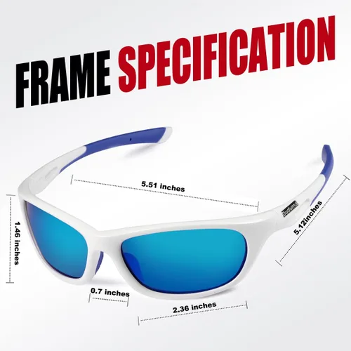 Vista 6 de Duduma Gafas de sol deportivas polarizadas para hombres y mujeres, béisbol, correr, ciclismo, pesca, conducción, golf, marco irrompible, Du646