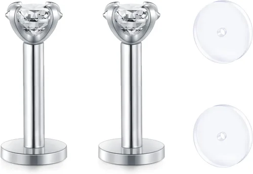 Vista 10 de D.Bella Retenedores de piercing transparentes de 16G para cartílago flexible para hélix, daith, rook, tragus, retenedor de aretes Bioflex, nariz