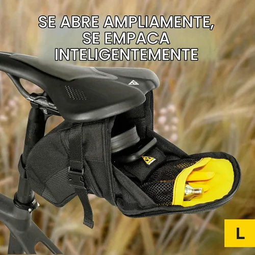Vista 3 de Topeak TC2262B Aero Wedge Pack con Strap Mount, Grande, Negro