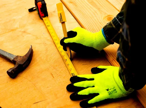 Vista 4 de G & F 1516 - Paquete de 12 pares de guantes premium de trabajo y jardinería de alta visibilidad para hombres y mujeres, guantes con palma y dedos
