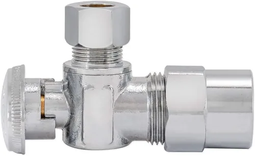 Vista 3 de Eastman 1/2 pulgada CPVC x 3/8 pulgadas OD compresión cuarto ángulo de giro válvula de parada, accesorios de fontanería de latón, cromo, 10729LF