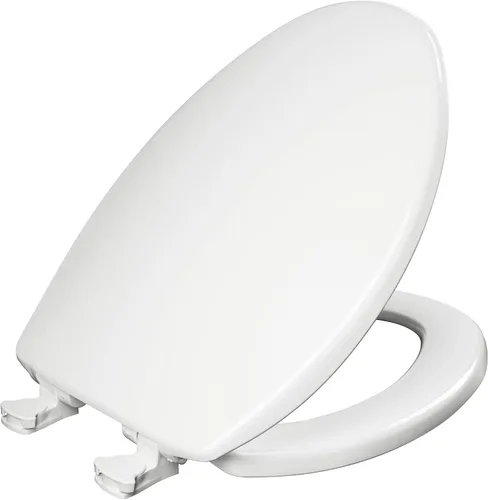 Vista 9 de Bemis 1400TTA Asiento de inodoro económico de madera duradera, fabricado en EE. UU., alargado, color blanco (paquete de 2)