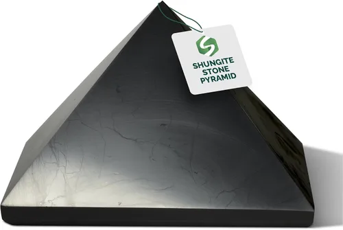 Vista 20 de Shungite World Auténtica pirámide de shungita pulida de 1.18 pulgadas / 1.18 pulgadas, cristal curativo natural de chakras, pirámide negra real