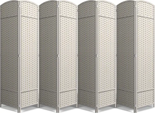 Vista 13 de Sorbus Divisor de habitación de 4 paneles de 6 pies de alto, pantalla de privacidad, paneles dobles extra anchos con bisagras, diseño de malla