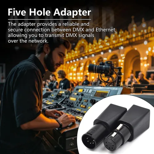 Vista 4 de Paquete de 4 conectores DMX a RJ45 Adaptador XLR de 5 pines a conector Ethernet hembra, cable Ethernet CAT-5 como cable DMX512