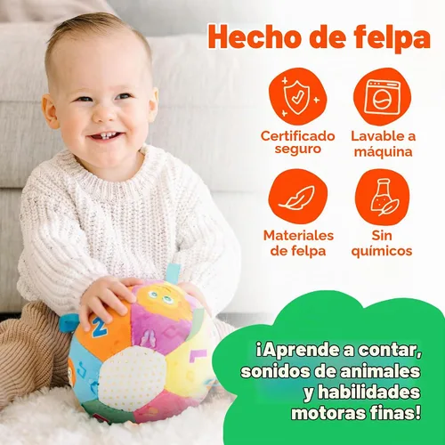 Vista 3 de Move2Play, Pelota de Bebé Divertidísima e Interactiva con Música y Efectos de Sonido Regalo de Primer Cumpleaños Juguete para Niños Pequeños