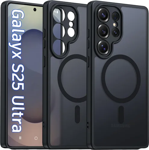 Vista 26 de Oterkin Funda magnética para Samsung Galaxy A17 mate, funda de teléfono A17 compatible con MagSafe esmerilada, translúcida, a prueba de golpes Negro