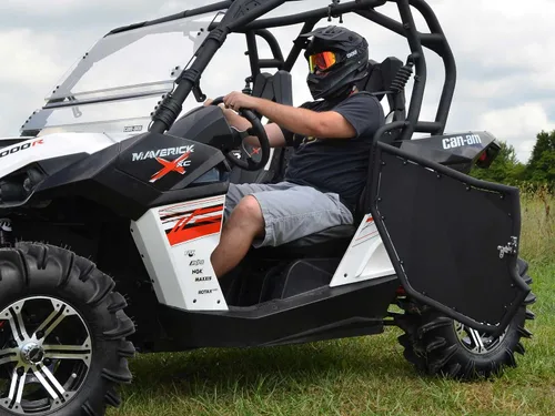 Vista 4 de SuperATV Puertas de aluminio compatibles con Can-Am Maverick 2013+, See Fitment, extra resistente, recubrimiento en polvo, resistente a