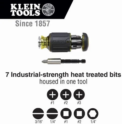 Vista 7 de Klein Tools Juego de llaves hexagonales, 11 tamaños SAE, herramienta de llave Allen plegable resistente con llaves hexagonales extralargas y Klein