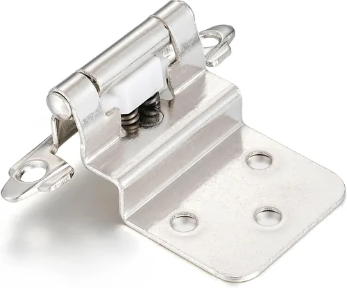 Vista 7 de 4 Pack (2 Pares) Bisagras de cierre automático de latón antiguo para puerta de gabinete de cocina, 1/2" de superposición (variable) Bisagras