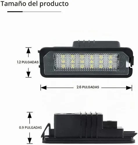 Vista 5 de Gempro Luz de matrícula, montaje de lámpara de matrícula LED para Volkswagen VW Golf 4 5 6 GTi CC Rabbit Eos Beetle Porsche Boxster Cayman Cayenne