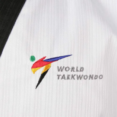 Vista 7 de Mooto Korea Taekwondo Poomsae Uniform WT Logo Taebek Dan MMA Martial Arts Karate Judo Kick Boxing
