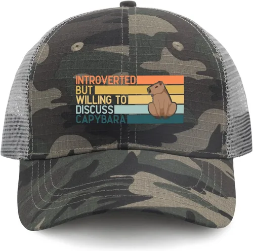 Vista 9 de devor Hat Introverted But Willing to Discuss Capybaras Baseball Caps for Men Graphic Denim Dad Hats Adjustable