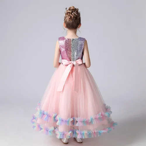 Vista 19 de Vestido de tul de unicornio arcoíris para niñas, vestido de princesa para cumpleaños, Halloween, Navidad, concurso de baile, fiesta de baile