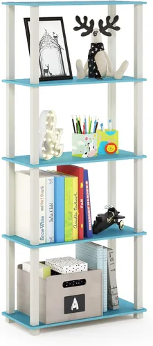Vista 34 de Furinno Turn-N-Tube - Estantes de almacenamiento, estante para libros de 3 niveles, estante esquinero, estantes abiertos sin herramientas