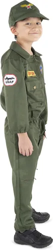 Vista 2 de Dress Up America Top Gun - Disfraz de piloto de combate de la Fuerza Aérea - Disfraz de piloto de combate de la Segunda Guerra Mundial para niños