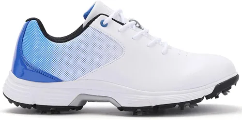 Vista 2 de THESTRON Zapatos de golf para hombre, de malla, transpirables, transpirables, para golf, caminar, 7 puntas, tenis de golf