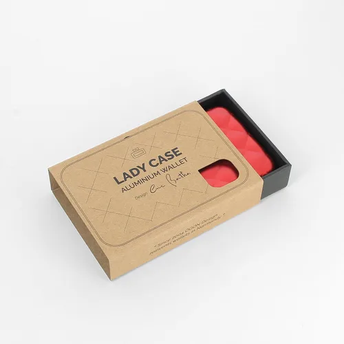 Vista 8 de ÖGON -DESIGNS- Lady Case - Cartera de aluminio para mujer, bolsa acolchada de metal, tarjetero con bloqueo RFID, cierre de metal fuerte