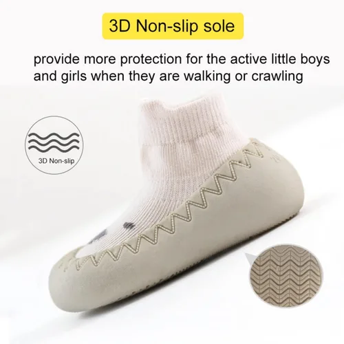 Vista 3 de BEHELE Zapatos de calcetín antideslizantes para bebés y niñas, 2 pares