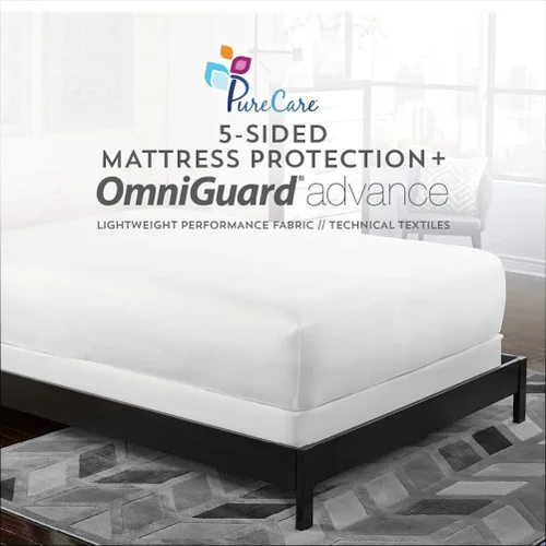 Vista 2 de OmniGuard - Protector de colchón de 5 lados que protege contra la humedad, tamaño Queen (FTAMP50)