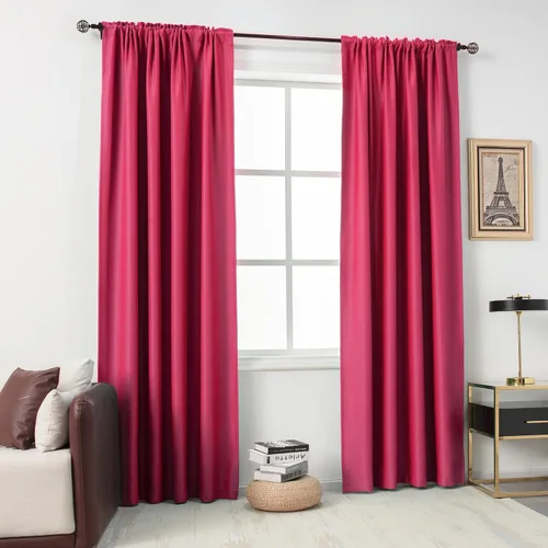 Vista 80 de DUALIFE Cortinas opacas de 45 pulgadas de largo, 2 paneles para ventanas pequeñas de dormitorio, aislamiento térmico, bolsillo para barra, cortinas
