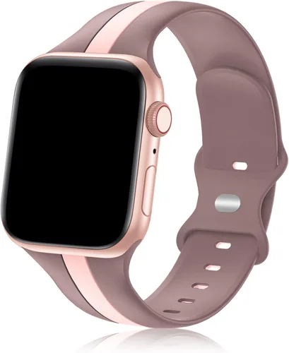 Vista 18 de Seizehe - Banda deportiva de diseño compatible con Apple Watch de 38/40/41/42/44/45/46/49 mm, unisex, correa de silicona suave para Apple Watch