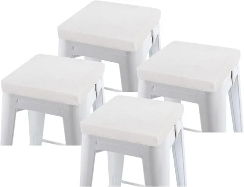 Vista 14 de baibu Juego de 2 cojines cuadrados de espuma viscoelástica de 12 pulgadas, diseño de doble capa con lazos, cojín cuadrado para silla para taburetes