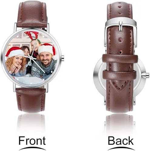 Vista 3 de Regalo del Día del Padre, relojes con foto personalizados para hombres, reloj impermeable para papá, regalos personalizados para padre, marido