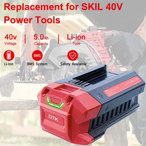 Vista 2 de DTK Reemplazo para baterías de litio SKIL 40V 5Ah 40V