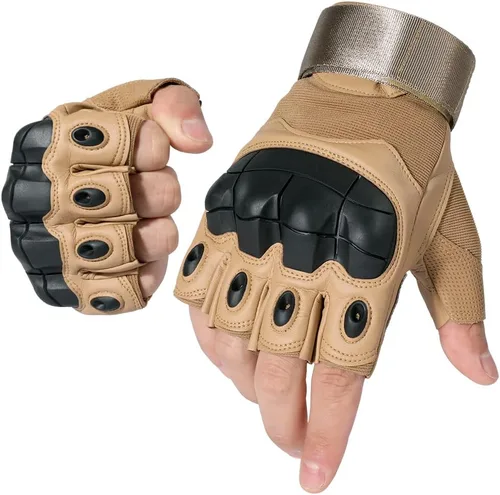 Vista 9 de WTACTFUL - Guantes tácticos sin dedos para moto, motocicleta, ciclismo, escalada, senderismo, caza