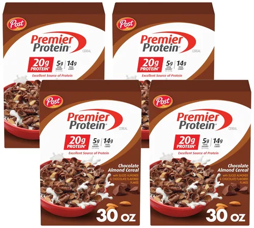 Vista 15 de Premier Protein Cereal de Proteína de Chocolate con Almendra, Copos de Cereal de Proteína Chocolateados con Almendras Rebanadas, Contiene 20g